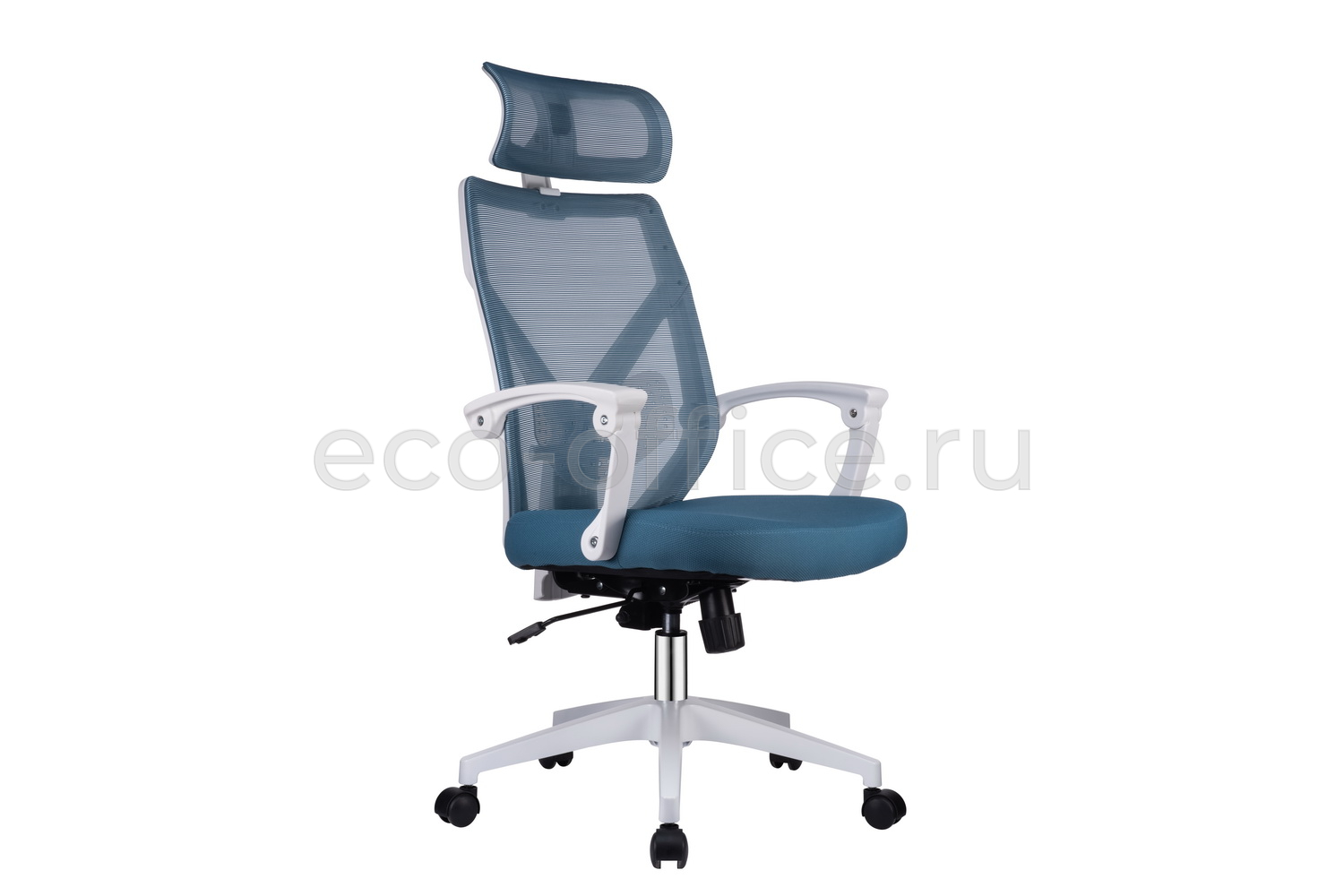 Кресло RV Chair OLIVER W-203 AC Белый пластик / Синяя ткань купить в Санкт-Петербурге