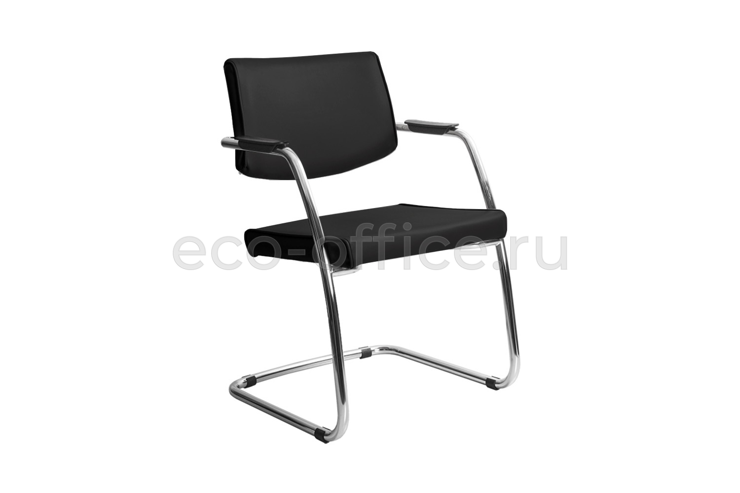 Стул посетителя DELTA PA Chrome 450330-07/V4 Чёрная экокожа купить в Санкт-Петербурге