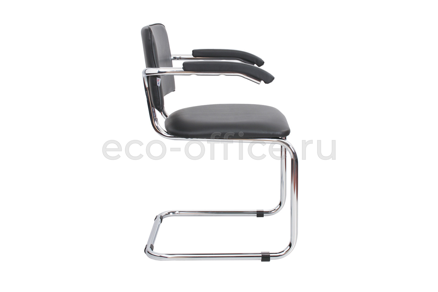Стул посетителя SYLWIA Chrome ARM 450321/V4 Чёрная экокожа  стоимость