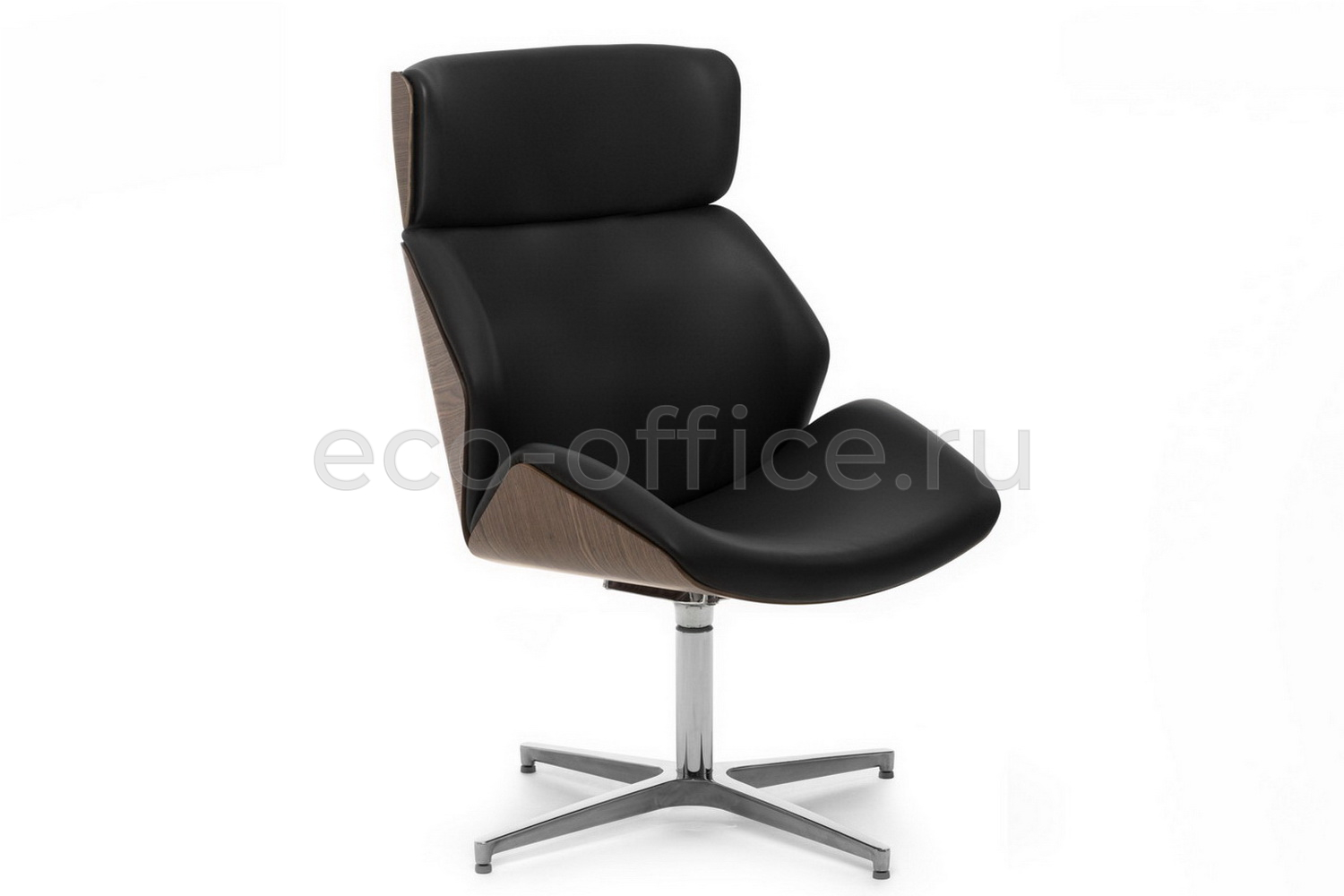 Кресло Profoffice CHARM HIGH WOOD LOUNGE Чёрная кожа купить в Санкт-Петербурге