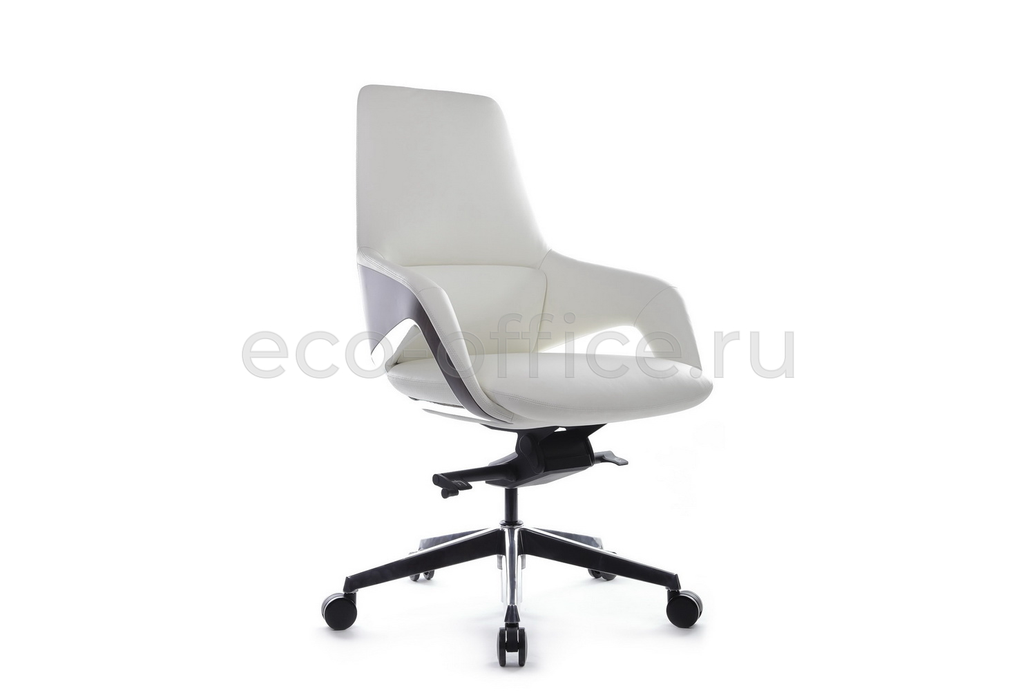 Кресло руководителя RV Design AURA-M FK005-B Белая кожа купить в Санкт-Петербурге