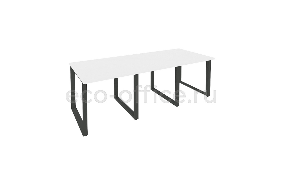 Стол переговорный (3 столешницы) ONIX O.MO-PRG-3.0 Белый Бриллиант / Антрацит металл  купить в Санкт-Петербурге