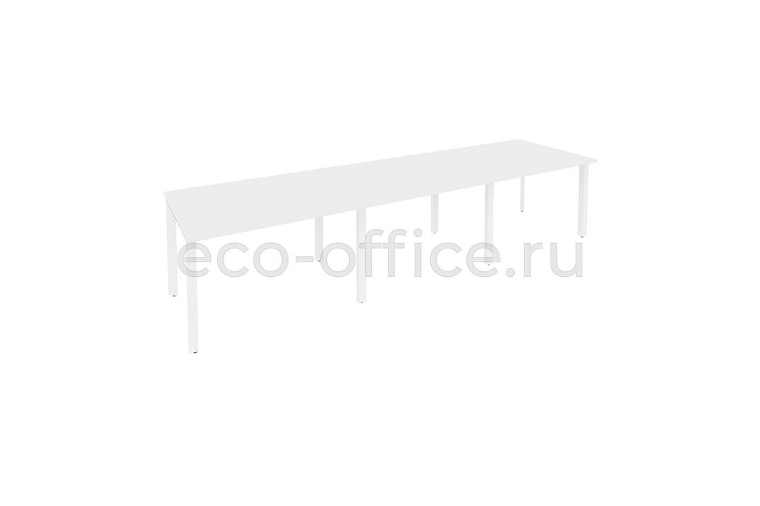 Стол переговорный (3 столешницы) ONIX O.MP-PRG-3.2 Белый Бриллиант / Белый металл  купить в Санкт-Петербурге