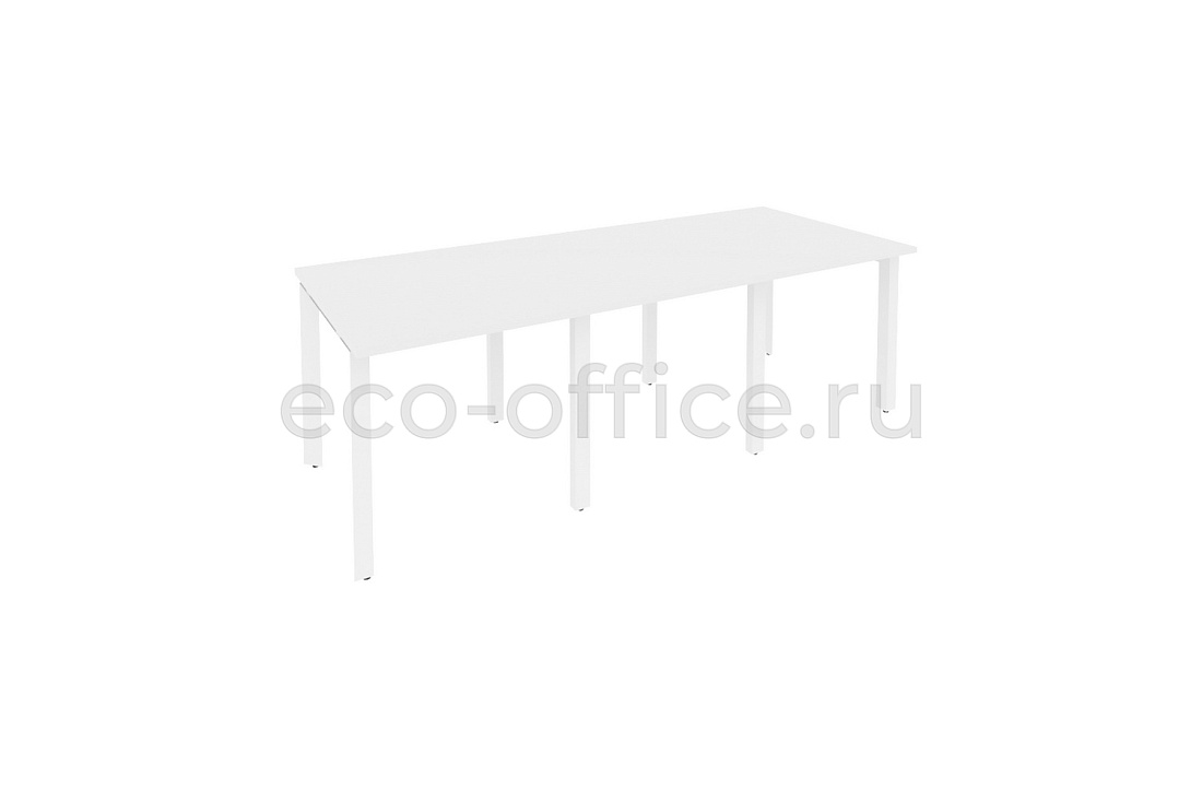 Стол переговорный (3 столешницы) ONIX O.MP-PRG-3.0 Белый Бриллиант / Белый металл  купить в Санкт-Петербурге