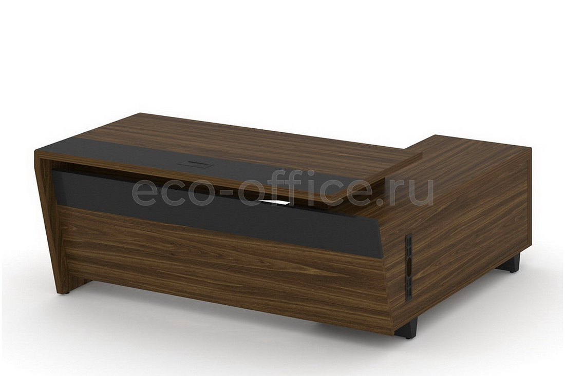 Стол руководителя с опорной тумбой CORNER COR.SRT-18(L) Орех Лоренцо купить в Санкт-Петербурге