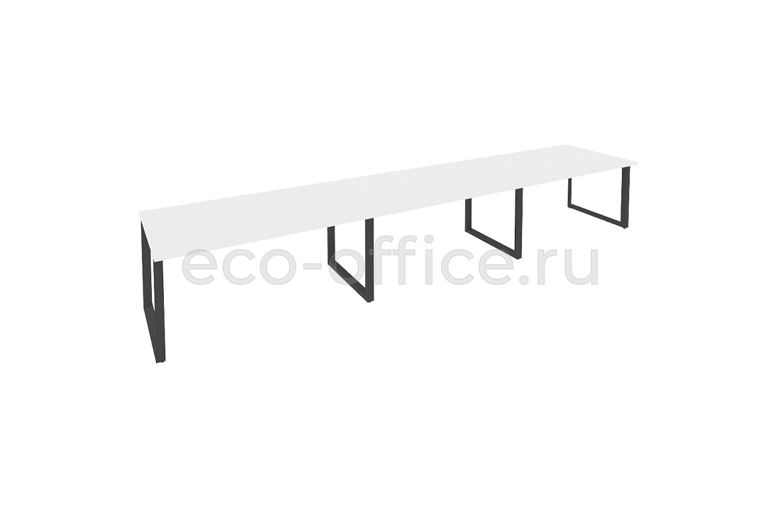 Стол переговорный (3 столешницы) ONIX O.MO-PRG-3.4 Белый Бриллиант / Антрацит металл  купить в Санкт-Петербурге