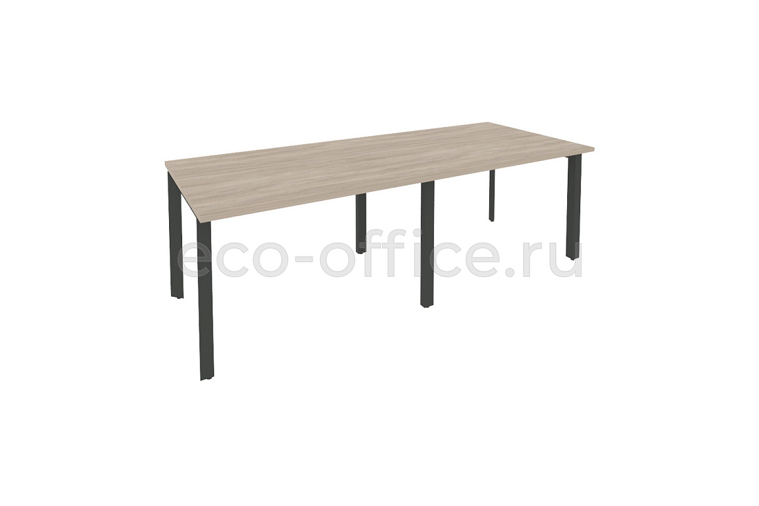 Стол переговорный (2 столешницы) ONIX O.MP-PRG-2.2 Дуб Аттик / Антрацит металл  купить в Санкт-Петербурге