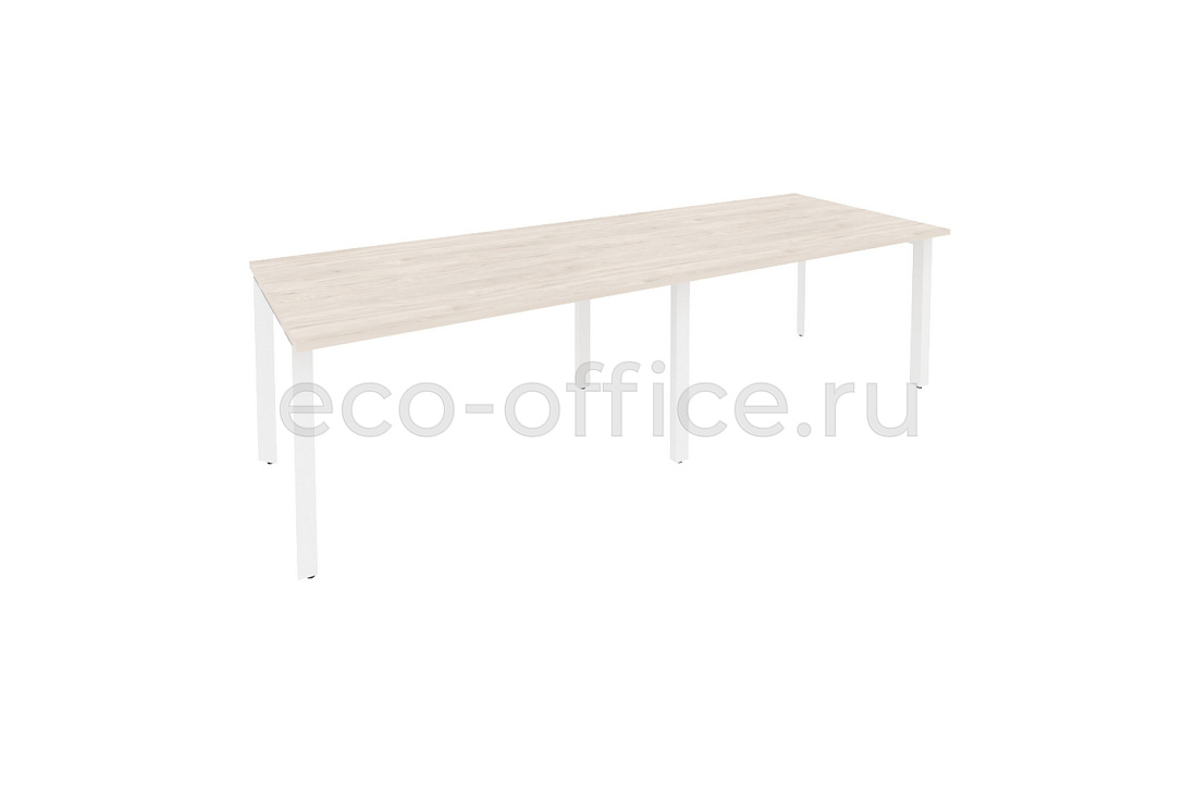 Стол переговорный (2 столешницы) ONIX O.MP-PRG-2.3 Денвер Светлый / Белый металл  купить в Санкт-Петербурге