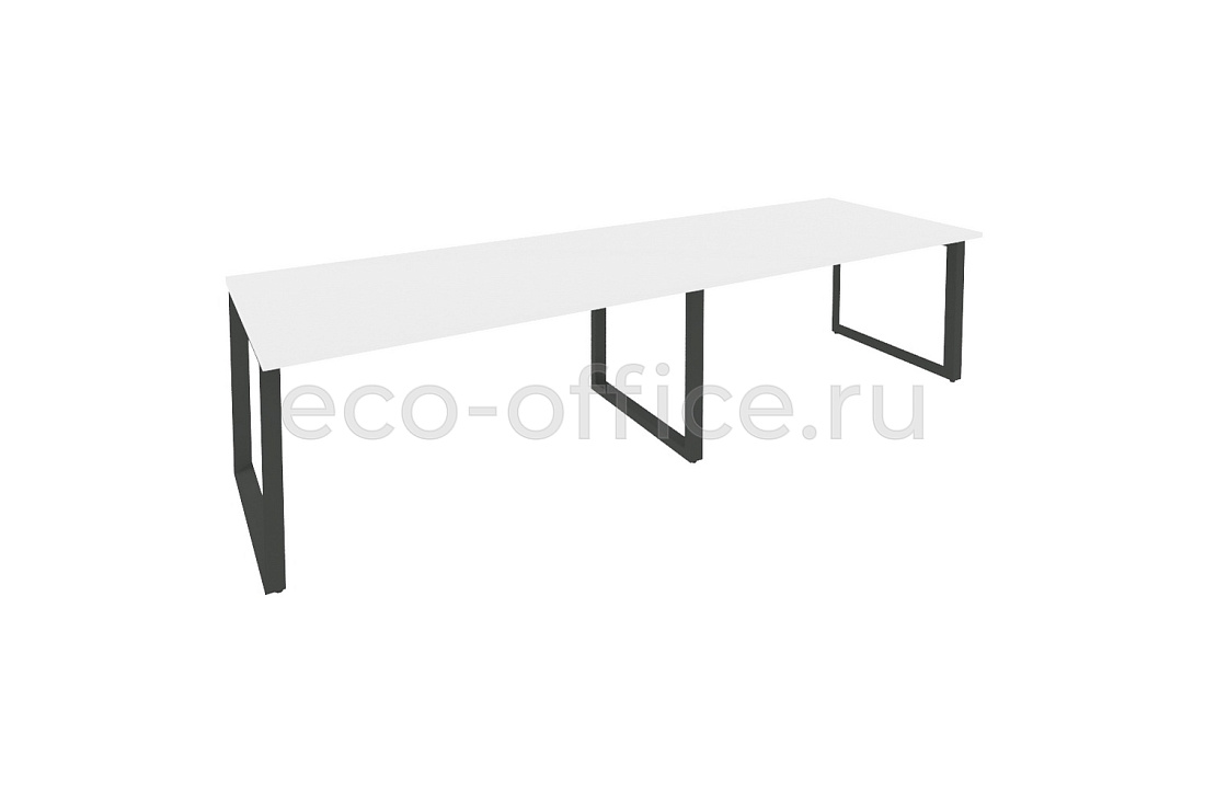 Стол переговорный (2 столешницы) ONIX O.MO-PRG-2.4 Белый Бриллиант / Антрацит металл  купить в Санкт-Петербурге