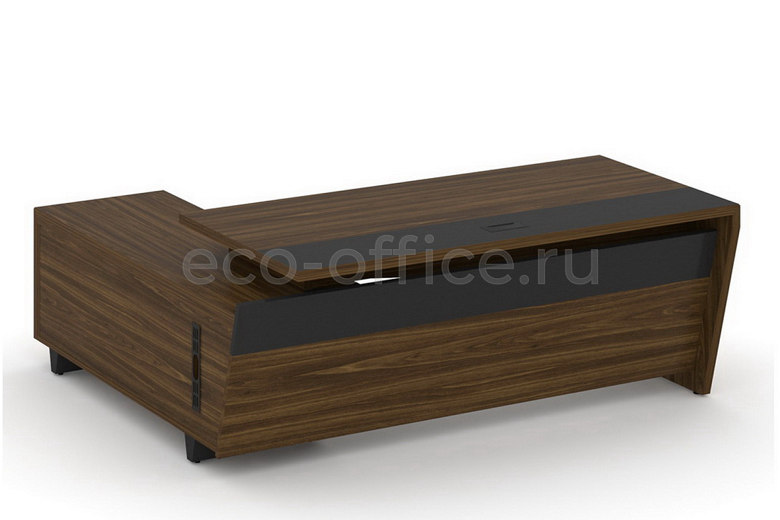 Стол руководителя с опорной тумбой CORNER COR.SRT-20(R) Орех Лоренцо купить в Санкт-Петербурге