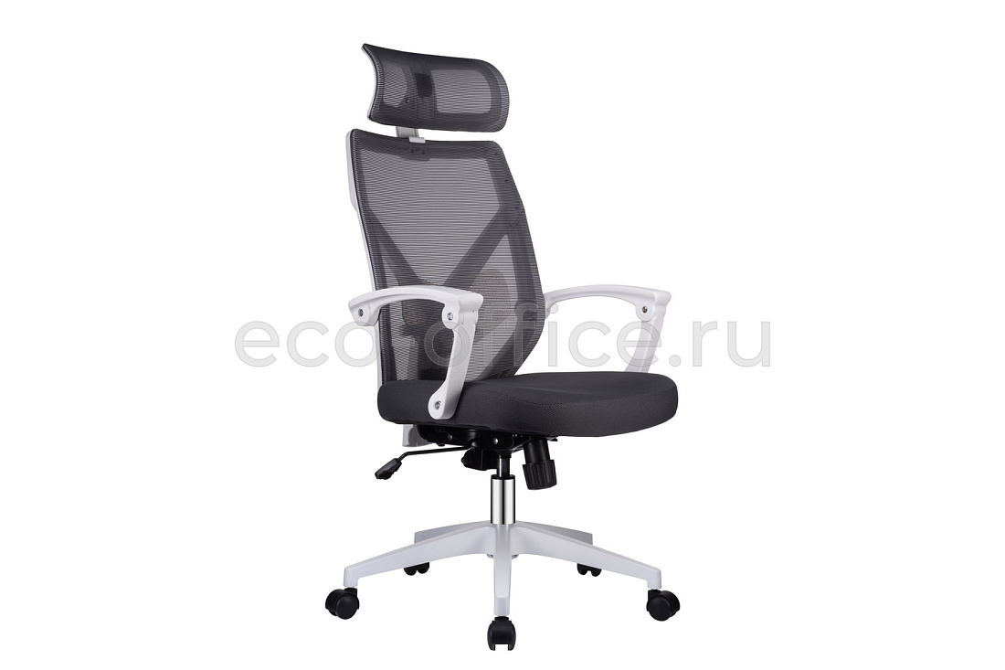 Кресло RV Chair OLIVER W-203 AC Белый пластик / Серая ткань купить в Санкт-Петербурге