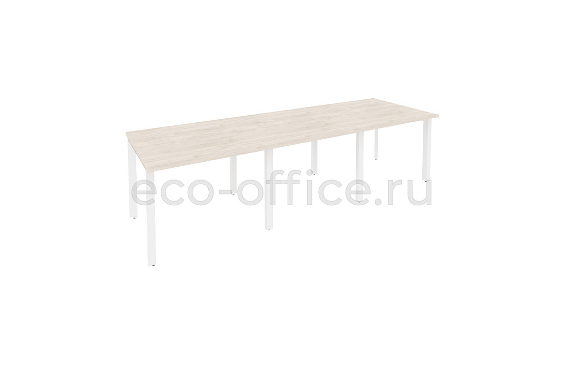 Стол переговорный (3 столешницы) ONIX O.MP-PRG-3.1 Денвер Светлый / Белый металл  купить в Санкт-Петербурге