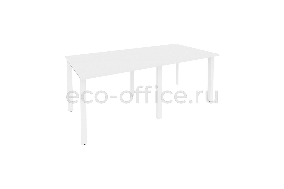 Стол переговорный (2 столешницы) ONIX O.MP-PRG-2.1 Белый Бриллиант / Белый металл  купить в Санкт-Петербурге