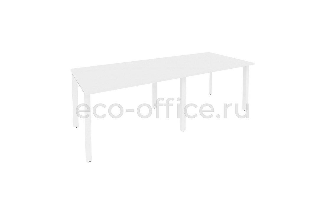 Стол переговорный (2 столешницы) ONIX O.MP-PRG-2.2 Белый Бриллиант / Белый металл  купить в Санкт-Петербурге