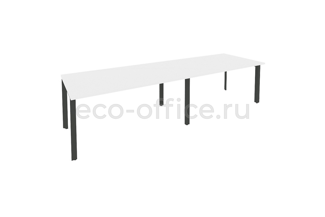 Стол переговорный (2 столешницы) ONIX O.MP-PRG-2.4 Белый Бриллиант / Антрацит металл  купить в Санкт-Петербурге