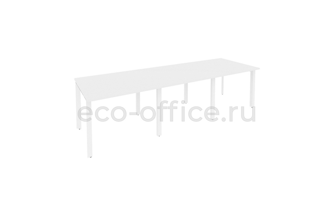 Стол переговорный (3 столешницы) ONIX O.MP-PRG-3.1 Белый Бриллиант / Белый металл  купить в Санкт-Петербурге