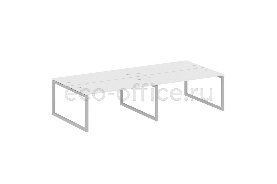 Рабочая станция на 4 рабочих места METAL SYSTEM QUATTRO 5x5 50БО.СМ-4.4 Белый / Серый металл  стоимость