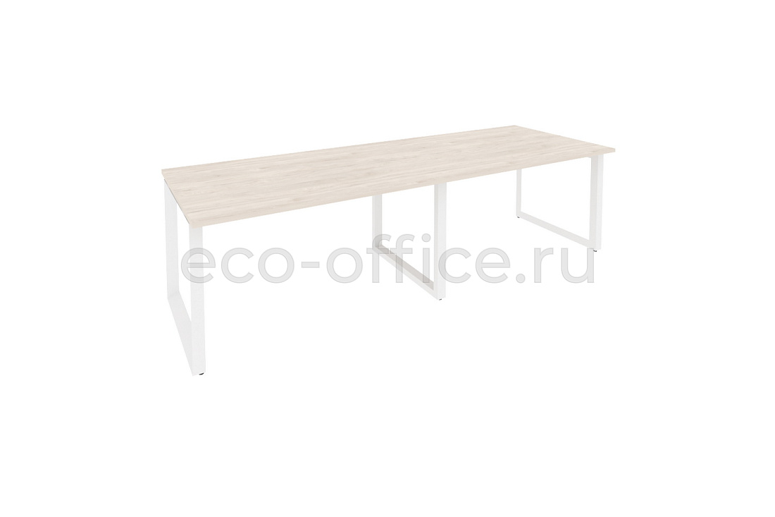 Стол переговорный (2 столешницы) ONIX O.MO-PRG-2.3 Денвер Светлый / Белый металл  купить в Санкт-Петербурге