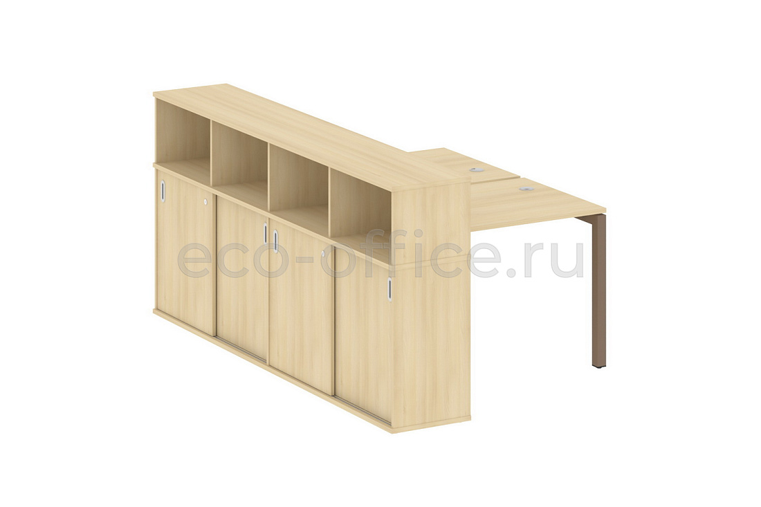 Рабочая станция с опорным шкафом-купе METAL SYSTEM QUATTRO 5x5 50БП.РС-СШК-4.1 Акация Лорка / Мокко металл купить в Санкт-Петербурге