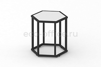 Стол журнальный HEX-450 Белый / Чёрный металл купить в Санкт-Петербурге