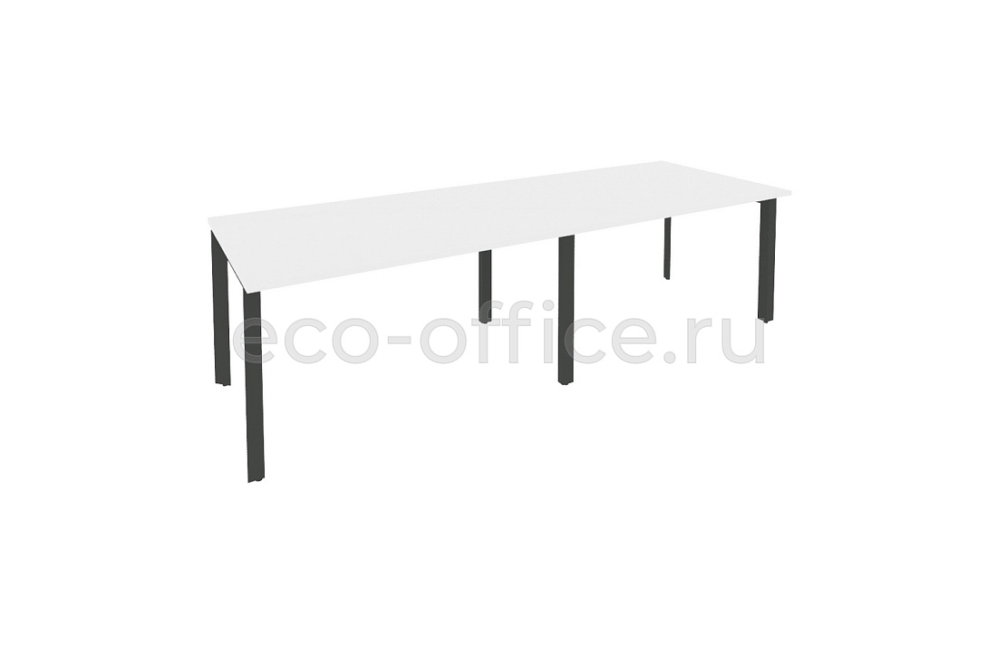 Стол переговорный (2 столешницы) ONIX O.MP-PRG-2.3 Белый Бриллиант / Антрацит металл  купить в Санкт-Петербурге