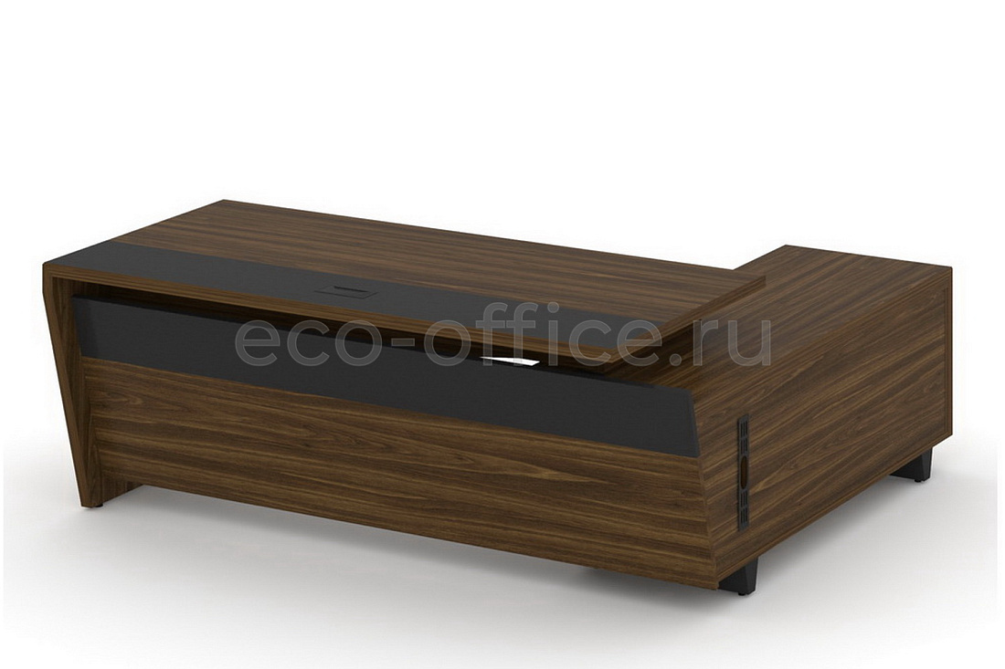 Стол руководителя с опорной тумбой CORNER COR.SRT-20(L) Орех Лоренцо купить в Санкт-Петербурге