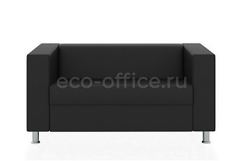 Двухместный диван АПОЛЛО экокожа Euroline 9100 Чёрный купить в Санкт-Петербурге
