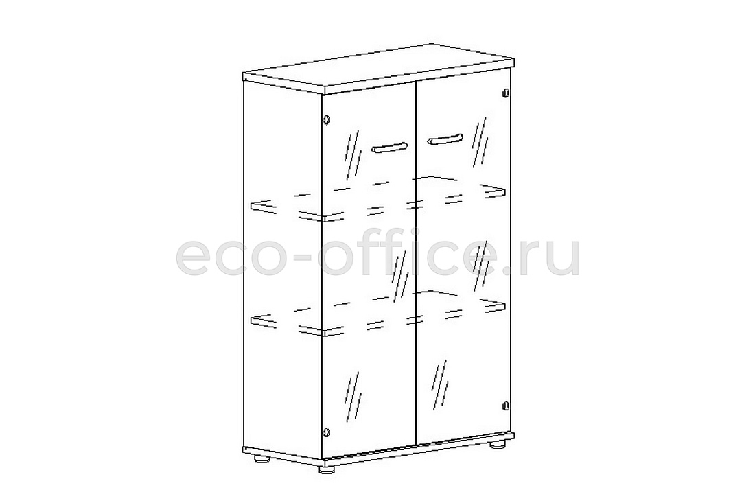 Шкаф средний со стеклом ALBERO А4 9366 Дуб Шамони  стоимость