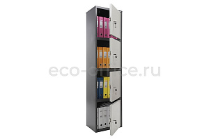 Шкаф бухгалтерский AIKO SL-185/4 Графит (RAL 7024) / Светло-серый (RAL 7038) фото