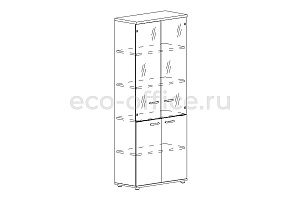 Шкаф высокий комбинированный ALBERO А4 9379 Дуб Шамони фото