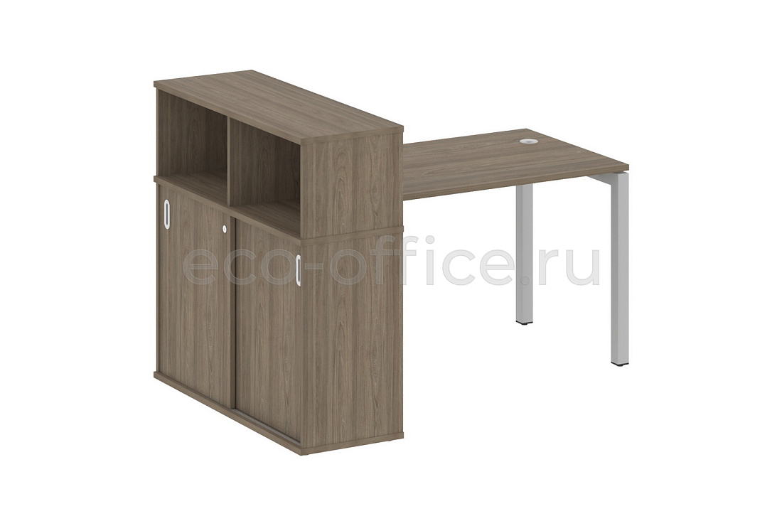 Стол письменный с опорным шкафом-купе METAL SYSTEM QUATTRO 5x5 50БП.РС-СШК-3.2 Вяз Благородный / Серый металл купить в Санкт-Петербурге
