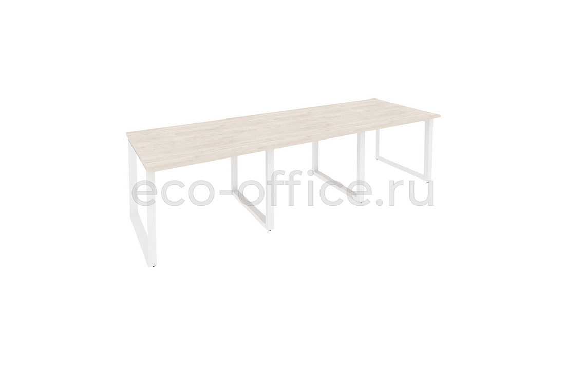 Стол переговорный (3 столешницы) ONIX O.MO-PRG-3.1 Денвер Светлый / Белый металл  купить в Санкт-Петербурге