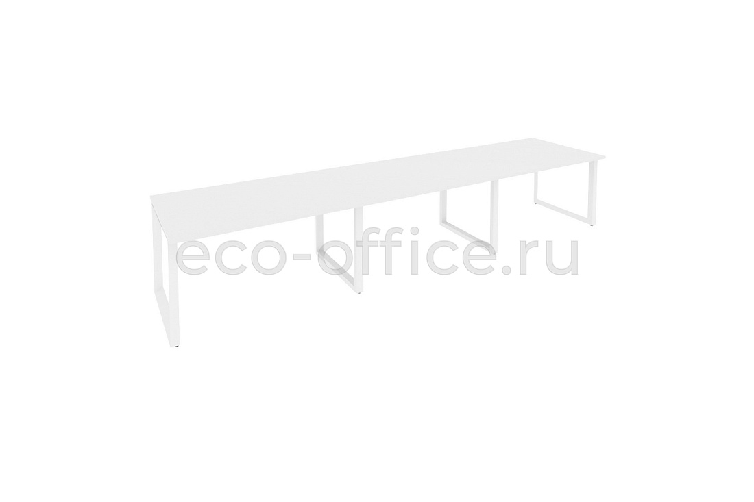 Стол переговорный (3 столешницы) ONIX O.MO-PRG-3.3 Белый Бриллиант / Белый металл  купить в Санкт-Петербурге