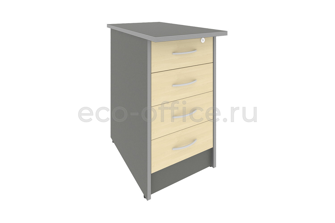 Тумба приставная 4 ящика RIVA А.ТП-4.2F-S Клён-металлик купить в Санкт-Петербурге
