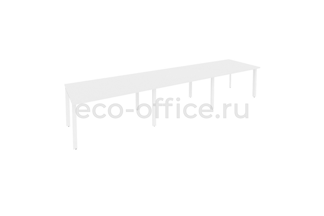 Стол переговорный (3 столешницы) ONIX O.MP-PRG-3.3 Белый Бриллиант / Белый металл  купить в Санкт-Петербурге