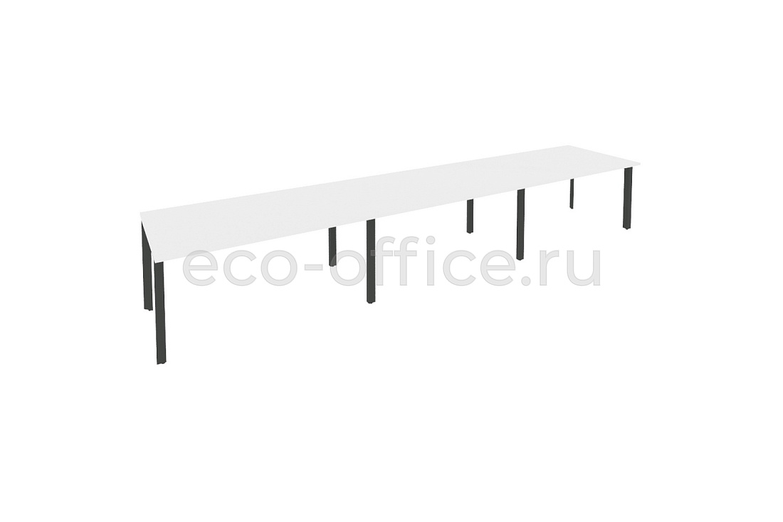 Стол переговорный (3 столешницы) ONIX O.MP-PRG-3.4 Белый Бриллиант / Антрацит металл  купить в Санкт-Петербурге