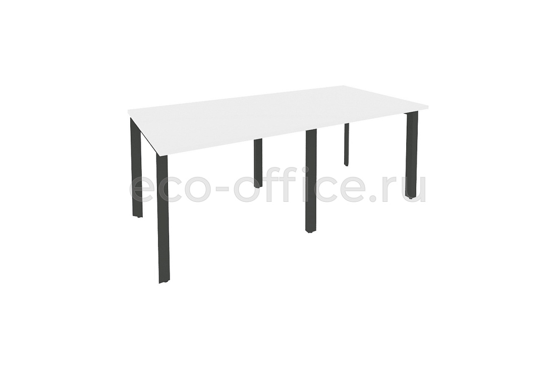 Стол переговорный (2 столешницы) ONIX O.MP-PRG-2.1 Белый Бриллиант / Антрацит металл  купить в Санкт-Петербурге