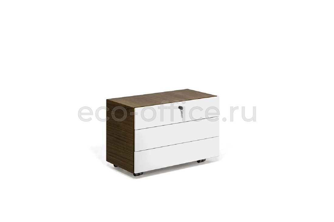 Тумба подкатная 3 ящика KYO KY3017 002 301 + 3517005025 Орех / Белый купить в Санкт-Петербурге