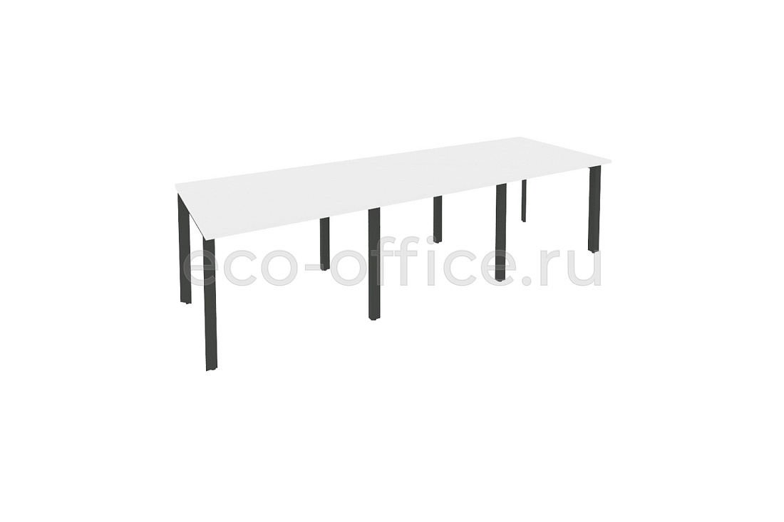 Стол переговорный (3 столешницы) ONIX O.MP-PRG-3.1 Белый Бриллиант / Антрацит металл  купить в Санкт-Петербурге