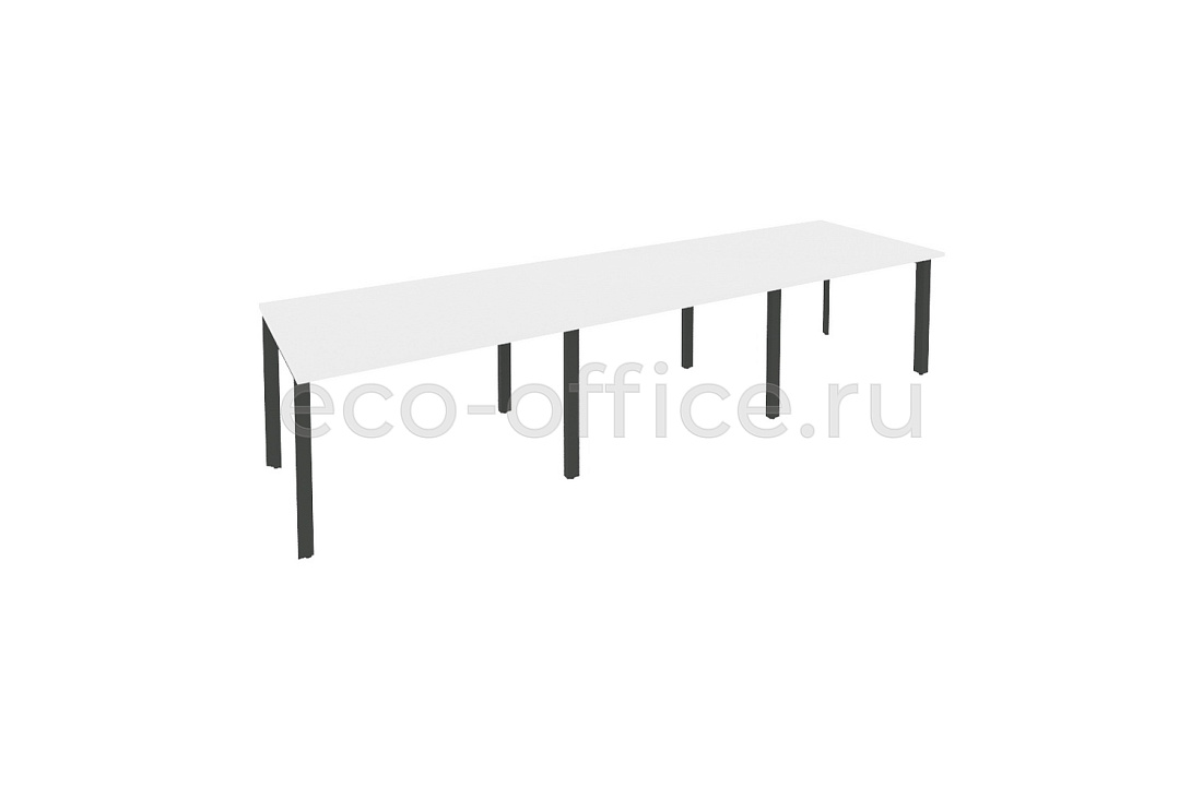 Стол переговорный (3 столешницы) ONIX O.MP-PRG-3.2 Белый Бриллиант / Антрацит металл  купить в Санкт-Петербурге