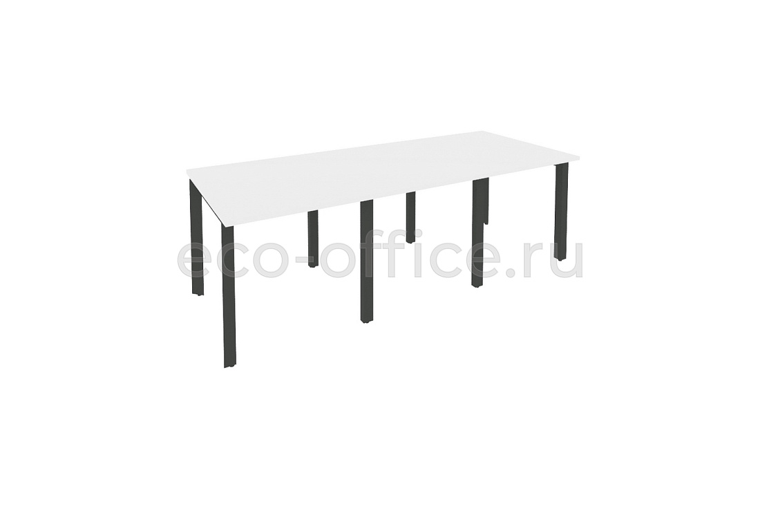 Стол переговорный (3 столешницы) ONIX O.MP-PRG-3.0 Белый Бриллиант / Антрацит металл  купить в Санкт-Петербурге