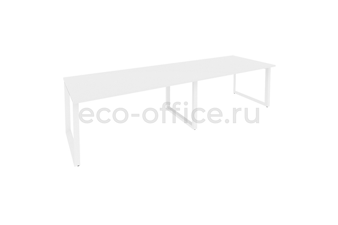 Стол переговорный (2 столешницы) ONIX O.MO-PRG-2.4 Белый Бриллиант / Белый металл  купить в Санкт-Петербурге