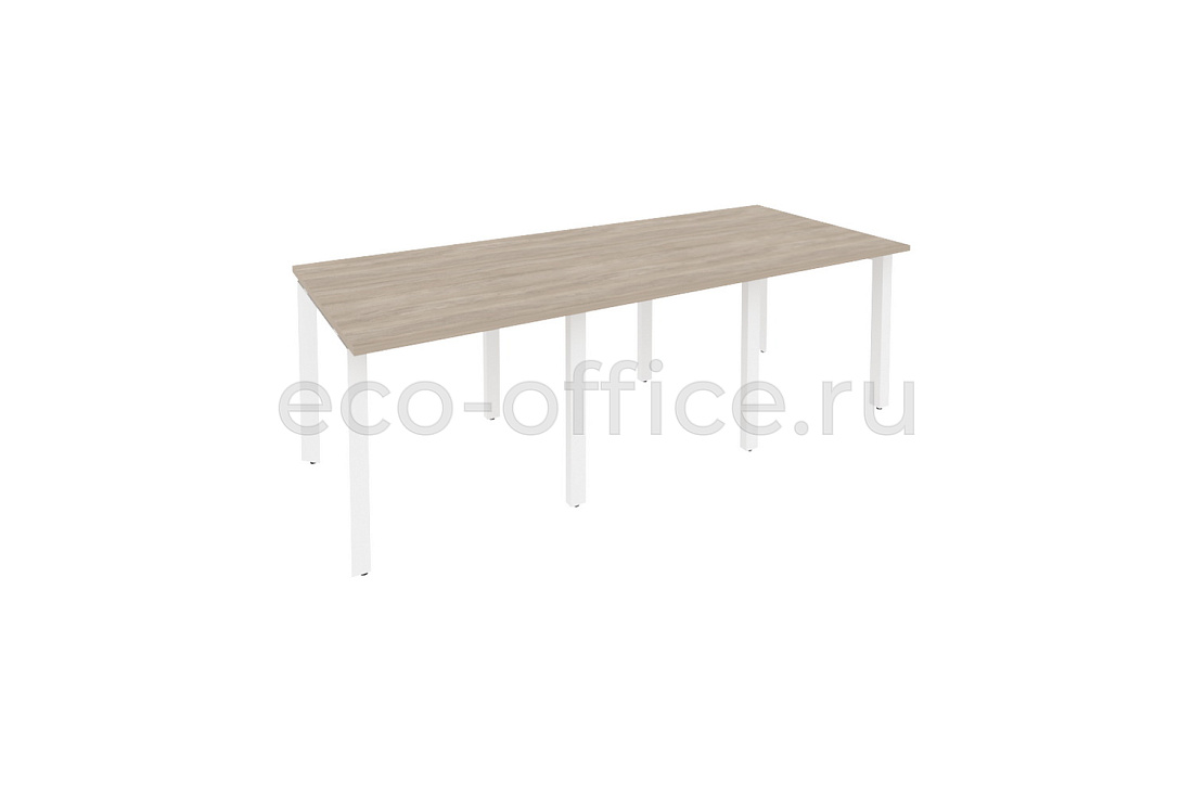 Стол переговорный (3 столешницы) ONIX O.MP-PRG-3.0 Дуб Аттик / Белый металл  купить в Санкт-Петербурге