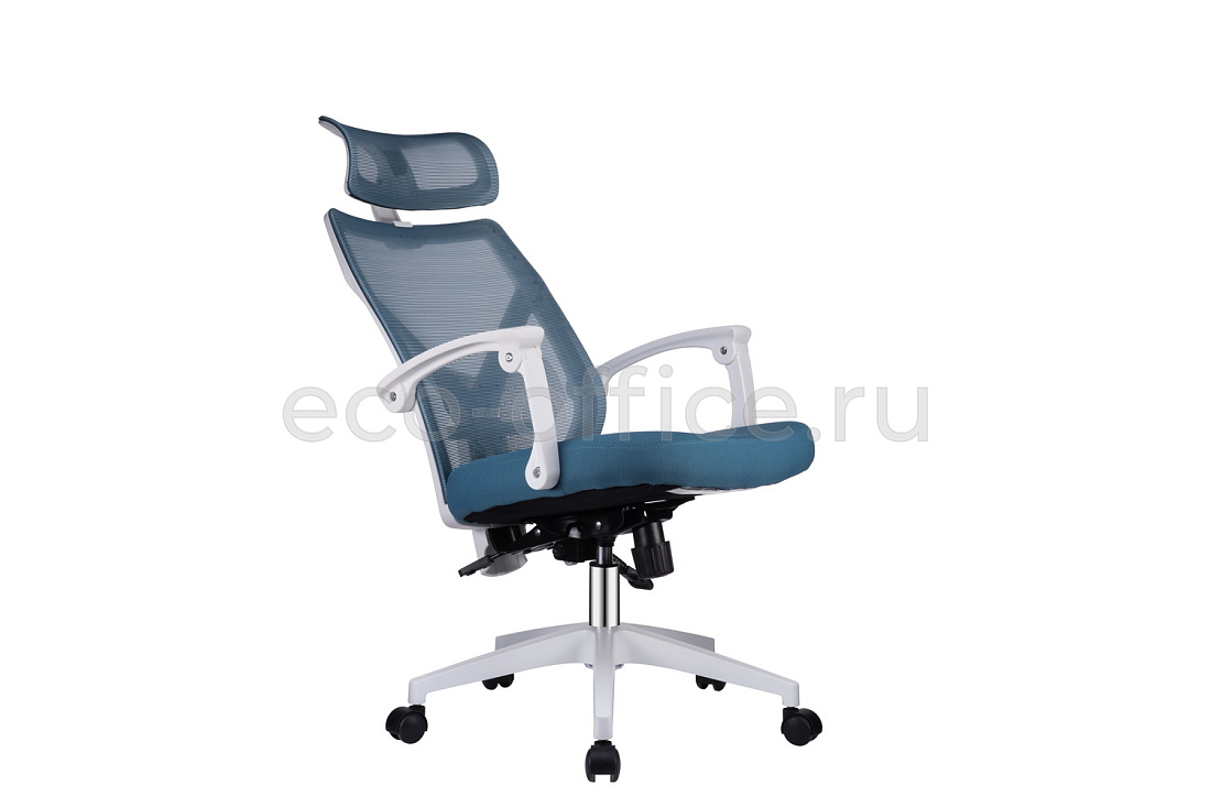 Кресло RV Chair OLIVER W-203 AC Белый пластик / Синяя ткань стоимость