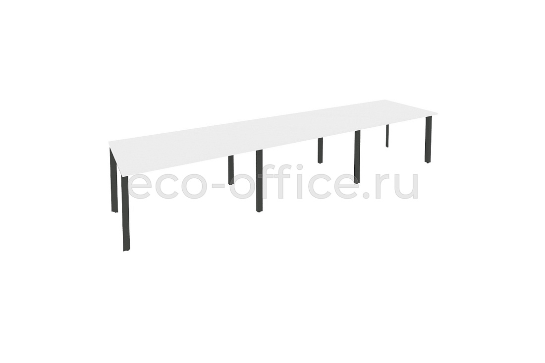 Стол переговорный (3 столешницы) ONIX O.MP-PRG-3.3 Белый Бриллиант / Антрацит металл  купить в Санкт-Петербурге