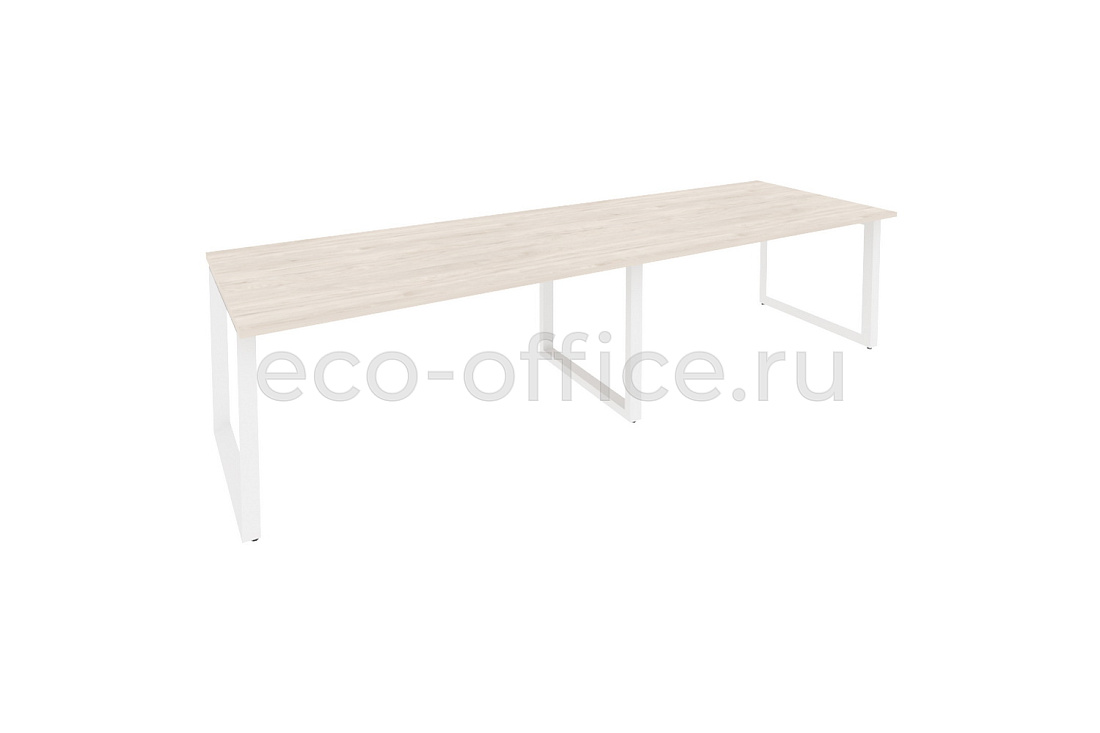 Стол переговорный (2 столешницы) ONIX O.MO-PRG-2.4 Денвер Светлый / Белый металл  купить в Санкт-Петербурге