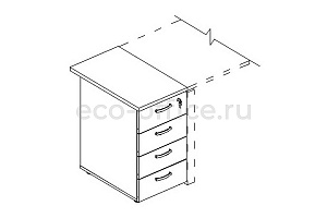 Тумба приставная 4-х ящичная с замком ALBERO А4 9221 Дуб Шамони фото