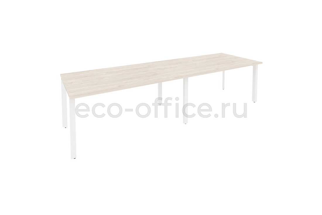 Стол переговорный (2 столешницы) ONIX O.MP-PRG-2.4 Денвер Светлый / Белый металл  купить в Санкт-Петербурге