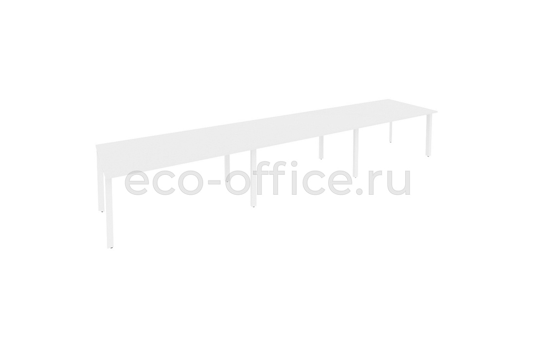 Стол переговорный (3 столешницы) ONIX O.MP-PRG-3.4 Белый Бриллиант / Белый металл  купить в Санкт-Петербурге