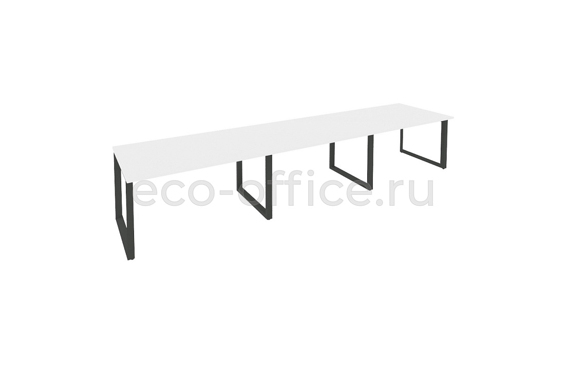 Стол переговорный (3 столешницы) ONIX O.MO-PRG-3.3 Белый Бриллиант / Антрацит металл  купить в Санкт-Петербурге
